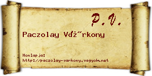 Paczolay Várkony névjegykártya